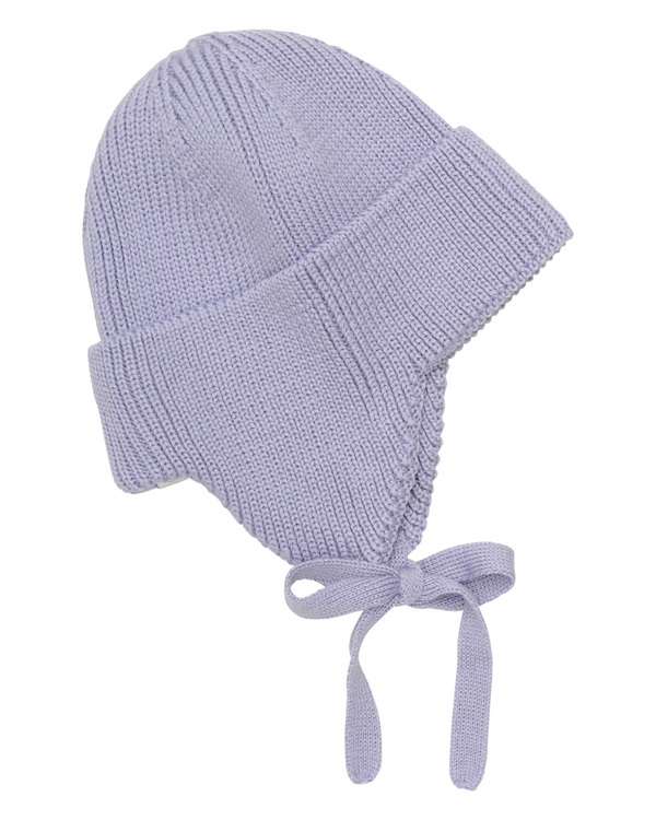 PURPLE WOOL HAT WITH EAR PROTECTION