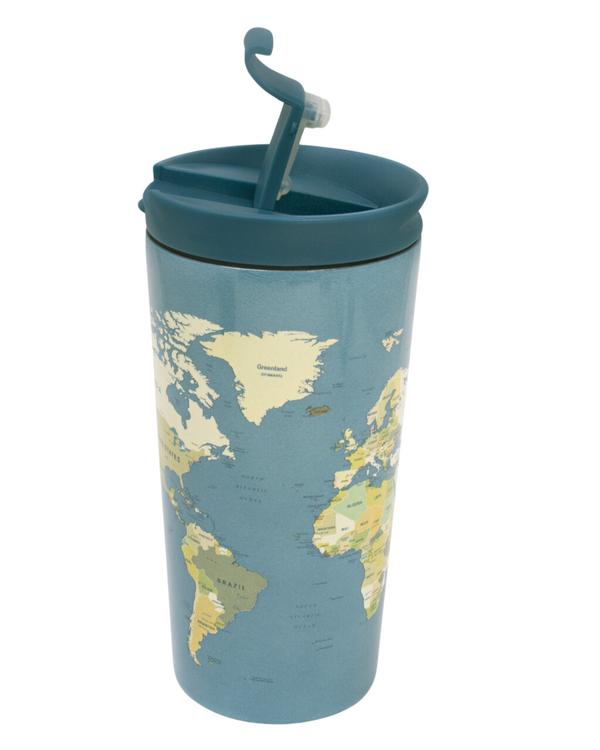 BLUE MAP THERMAL INSULATING MUG